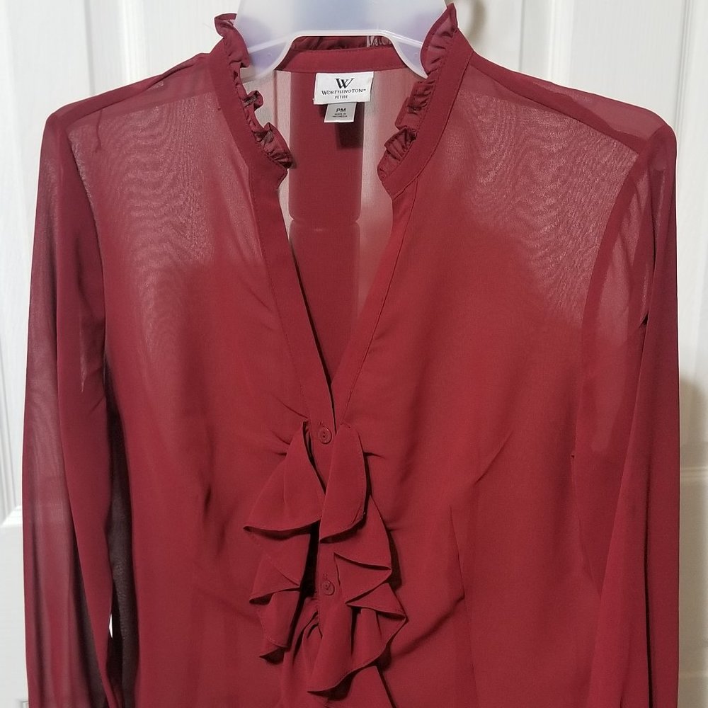 Maroon Women's sheer top